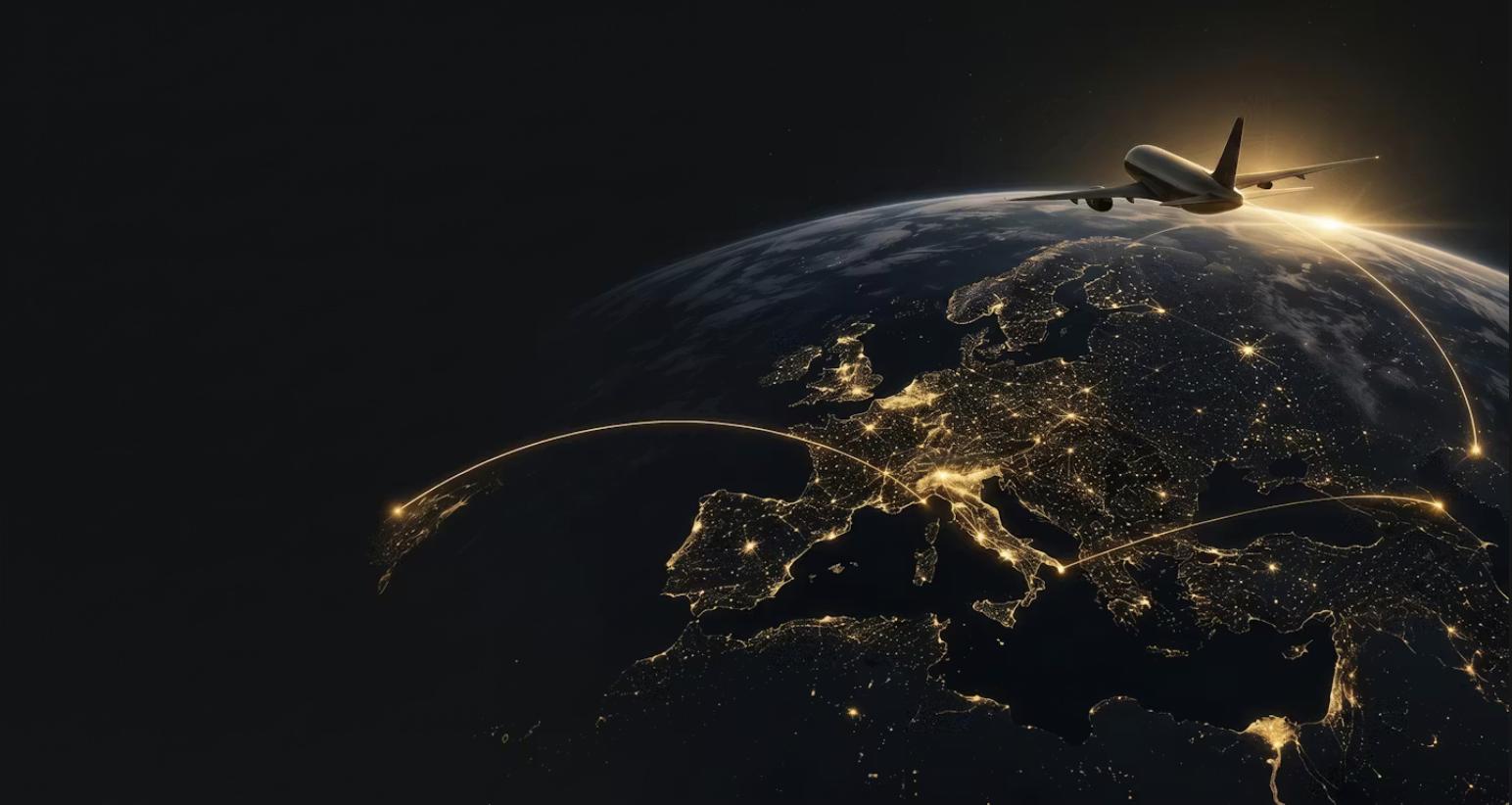 Aereo che sorvola l'Europa